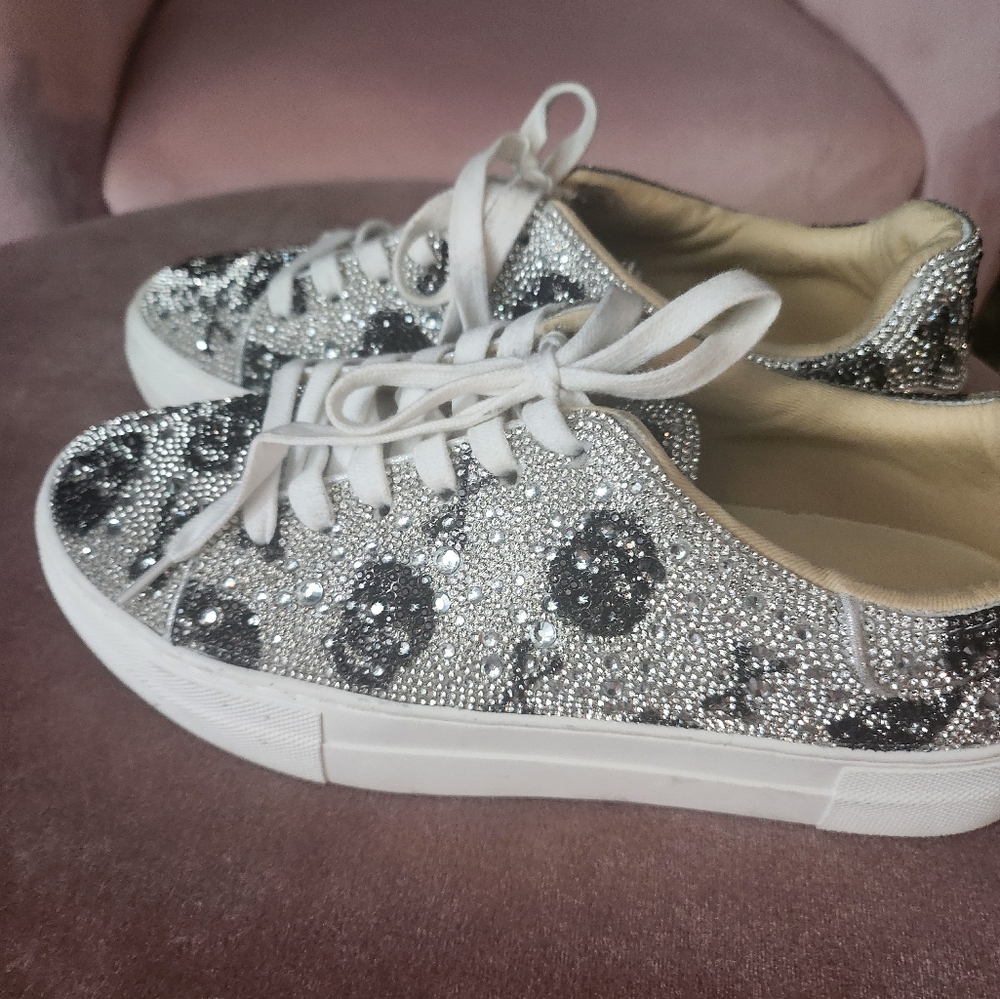 Betsy Johnson Crystal Skull Sneakers Size 7.5M